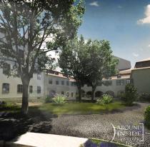 Vizualizace Obecního Dvora. Dokončení rekonstrukce je plánováno na konec r. 2015