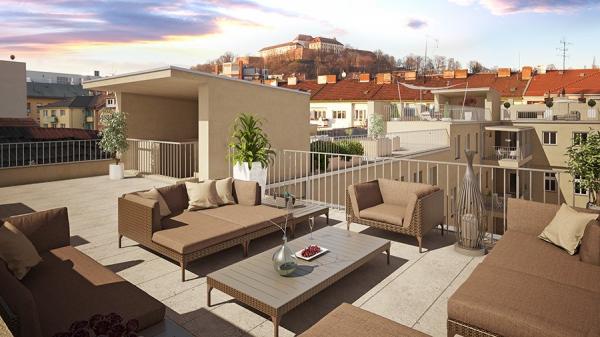 Apartmány v Hybešově ulici nabízejí bydlení s výhledem na Brno